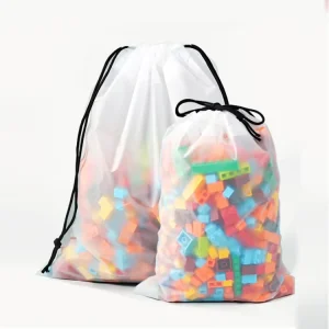 Custom Printed Drawstring Bag Carton Packing Travel Shoe Gift PE Clear Plastic Bags With Drawstring
