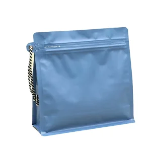 Bolsa plana personalizada impresa con fondo plano y cordón, embalaje flexible de grado alimentario, OEM ODM