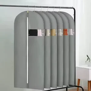 ถุงสูญญากาศกันฝุ่นแบบพับได้พิมพ์ตามสั่งสำหรับชุดแต่งงานที่ทนทานพร้อมซิป