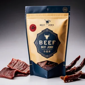 맞춤형 인쇄 로고 식품 등급 방수 포장 소고기 육포 가방 250g 500g 지퍼 가방 건조 식품 및 육포용