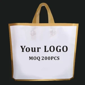 Túi nhựa HDPE LDPE cắt die có in logo tùy chỉnh với tay cầm