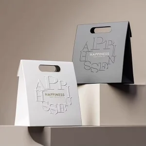 Borse di Carta Stampate Personalizzate, Borse di Imballaggio in Carta Kraft Biodegradabile, Pieghevoli e Riutilizzabili con Manici