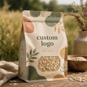 Kantong Kemasan Plastik Cetak Kustom dengan Logo Sendiri untuk Kemasan Makanan, Pouch Berdiri dengan Ritsleting, Kantong Dapat Ditutup Kembali