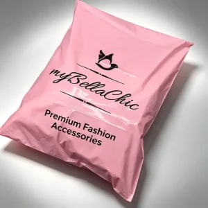 Sacos de Envio Autocolantes de Polietileno Impressos Personalizados, Rosa, Impermeáveis, para Embalagem de Roupas e Acessórios