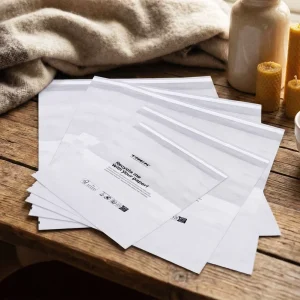 Sacos de Papel PVC Reciclado Impressos Personalizados com Selagem Auto-Adesiva, Revestimento Transparente e Acabamento Fosco para Embalagem de Doces e Roupas