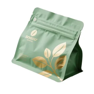 Sacs à café réutilisables imprimés personnalisés de 250g 10oz 12oz à fond plat avec soufflet et valve pour le stockage de café moulu