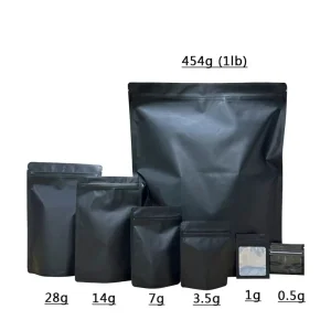 Custom Printed Soft Touch Plastic Packaging 3.5g 1 Gram Cookie Zip Lock Smell Proof Mylar Bags Clear One Side 7.5 X 12