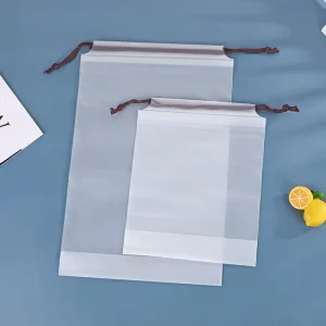 Bolsa de embalaje pequeña a prueba de polvo impresa personalizada con tu logotipo, bolsas de cordón personalizadas para cosméticos y ropa interior