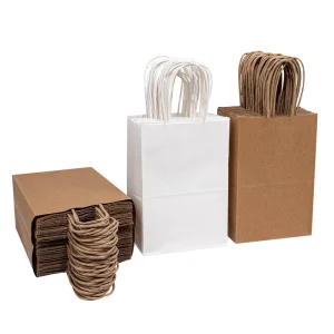 Bolsas de papel de compras minoristas personalizadas con tu propio logo y asas