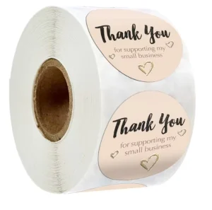 Custom Printer Logo Circle Stickers Logo Packaging Labels Thank You Stickers for Small Business Shipping Label Stickers