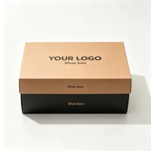 Caixa de Sapatos Ecológica Personalizada com Impressão, Caixa Organizadora de Papel Kraft com Tampa Luxuosa e Base para Embalagem de Sapatos