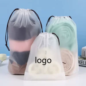 Sac en PVC avec impression personnalisée, étanche, biodégradable, pochette d'emballage en EVA givrée