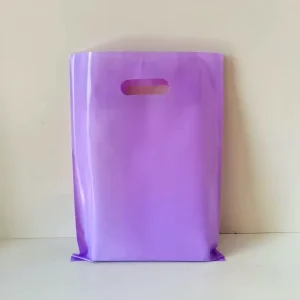 Borsa in polietilene riciclabile personalizzata con manici a taglio per la promozione aziendale, sacchetti di plastica PE con logo