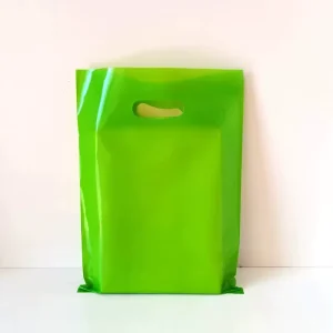 カスタムリサイクルポリTシャツバッグ ダイカットハンドル グローサリービジネスプロモーション PEプラスチックショッピングバッグ ロゴ入り