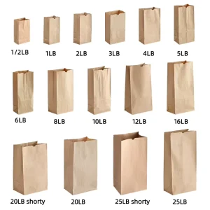 Sac en papier kraft SOS recyclé personnalisé avec logo, sac à pain, emballage de boulangerie, sac alimentaire blanc