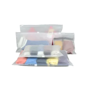 Sacos de Polietileno com fecho zip reciclados personalizados com o seu próprio logótipo para embalagem de vestuário de moda