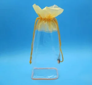 Custom Size Clear PVC Drawstring Bag Transparent Plastic Gift Drawstring Bag