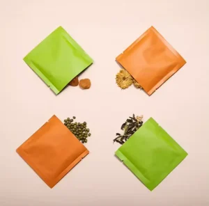 Túi mẫu đóng gói ba mặt tùy chỉnh cho trà cà phê, túi nhựa nhôm lá được dán nhiệt