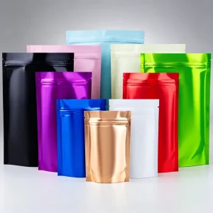 Aangepaste Diverse Maten Kleuren Voedselopslag Ziplock Zakjes Warmte Seal Aluminiumfolie Zip Lock Plastic Zak Staande Pouches