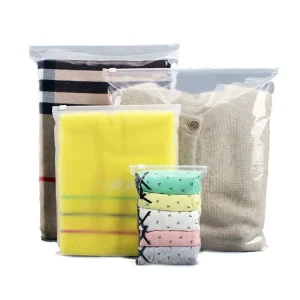 Fabricante de Sacos de Roupas Personalizados com Aviso em Estoque Embalagem Plástica Fosca Sacos de Roupas com Zíper