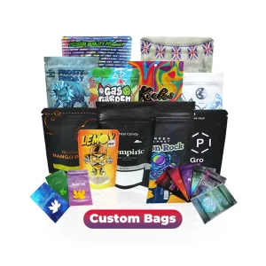 Custom White Aluminum Foil Candy Food Storage Packaging Biodegradable Smell Proof Ziplock Stand Up Pouch Mylar Bags With Logo