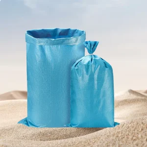 Borse di imballaggio tessute personalizzate, sacchi riutilizzabili blu per semi di mais, grano e mangimi per animali