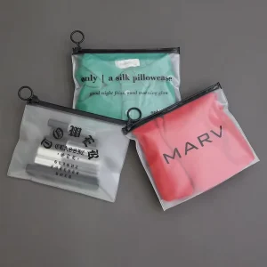 맞춤형 로고 PVC 친환경 의류 의류 바지 모자 양말 속옷 포장 지퍼 락 가방