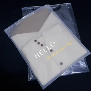 Sacos de fecho zip personalizados, sacos de vestuário foscos