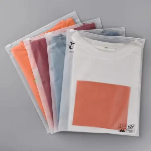 Túi đóng gói phân hủy sinh học trong suốt với logo tùy chỉnh cho quần áo, túi zip có lỗ thông hơi làm từ tinh bột ngô