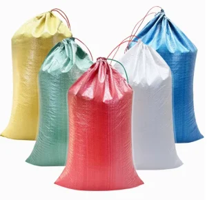 Aanpasbare logo trekkoord opslagverpakking PP geweven plastic zakken aanpasbare logo trekkoord zakken