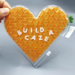 Túi foam PVC có khóa kéo tùy chỉnh, trong suốt, hình tròn, hình trái tim, bao bì chống sốc cho trang điểm và trang sức
