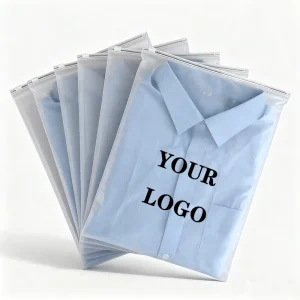 Materiais de Personalização Serviço de Design de T-shirt Transparente para Vestidos Saco de Embalagem de Plástico Biodegradável com Fecho Zip Personalizado