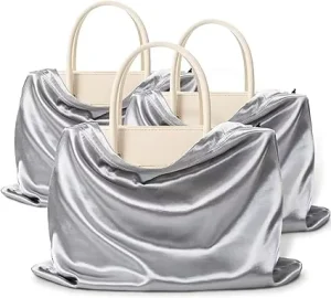 Saco de pó de seda satin personalizado com cordão para capas de malas e protetor de botas, bolsa de armazenamento para viagem