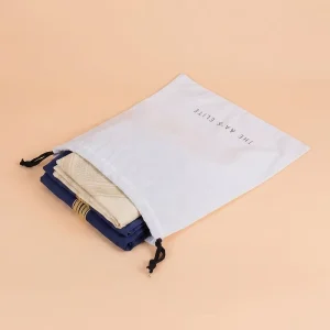 Sacchetto di stoccaggio in cotone muslin ecologico sottile personalizzato per la vita quotidiana con cordino