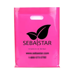 Bolsas de compra de plástico de alta calidad personalizadas con logotipo, con asas para ropa