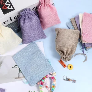 Gepersonaliseerde Logo Volledige Kleur Geprinte Linnen Trekkoordzak Eco-vriendelijk Bundel Pocket voor Snoep Cadeauverpakking Winkeltassen
