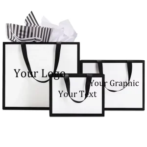 Customized Printed Brand logo Fashion Cosmetic Paper Shopping Bags for Shoes