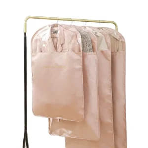 Copertura antipolvere trasparente in nylon per abiti, personalizzata, con zip completa