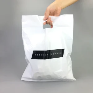 Bolsa de empaquetado troquelada personalizada de su marca, bolsa de plástico para compras con logo