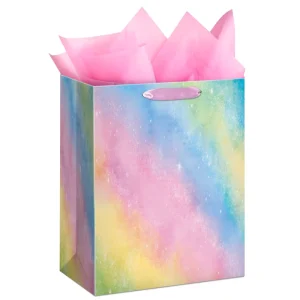 Grandes sacs en papier imprimés personnalisés écologiques en stock prêt à l'emploi pour emballage de cadeaux et de fêtes