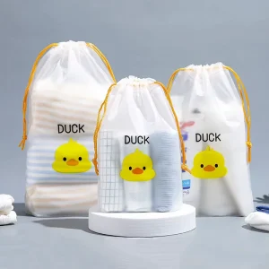 巾着収納バッグ 再封可能な巾着収納プラスチック旅行バッグ 透明フィットネスバッグ ポーチ 巾着パッケージ