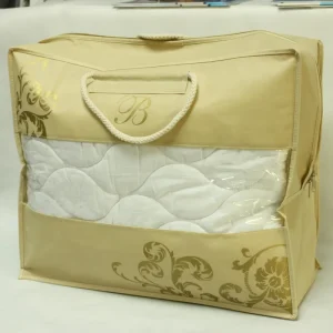 Tas Kemasan Selimut Emas yang Tahan Lama, Duvet, Non Woven, PE, PVC, Tas Kemasan yang Dicetak