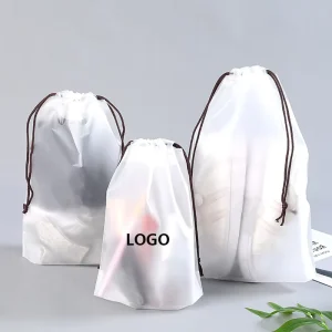 EVA PVC Frosted Drawstring Bag Clear Frosted Plastic Packaging Bags Drawstring Packaging Bags for Clothing