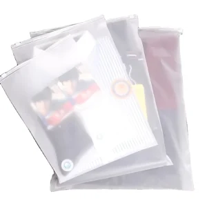Kantong Kemasan Jelas Ramah Lingkungan, Kantong Zipper untuk Pakaian, Kantong Plastik Poly Jelas Kustom PE