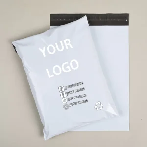 Logo personnalisé écologique pour sacs d'expédition en polyéthylène, sacs d'expédition en plastique pour vêtements, emballage express avec surface imprimée