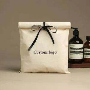 Borsa Antipolvere in Cotone Naturale Eco-Friendly con Logo Stampato Personalizzato per Scarpe, Vestiti, Cuscini, Sacchetto di Lino con Fiocco