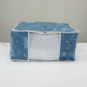 Umweltfreundliche Vliesstoff Kleiderspeichertaschen mit bedrucktem Design Faltbare Bettbehälter Klarsichtfenster Verstärkte Griffe
