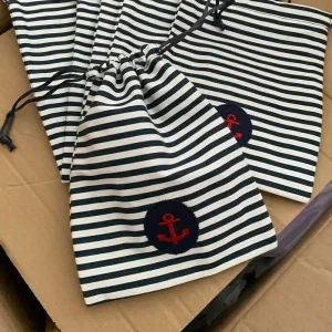 Borsa in cotone con coulisse personalizzata, ecologica, riciclabile, stampata con logo, piccola dimensione per imballaggio regali, stoccaggio parrucche e tessuti