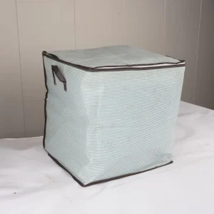 Bolsa de almacenamiento ecológica con cierre de acero y asa, gran capacidad, organizador de ropa y calzado de tela no tejida plegable