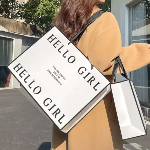 Elegante Staubige Rose 250gsm Kunstpapier Tasche Mit Individuellem Logo QR-Code Bedruckt Mit Bandgriff Einkaufstasche Für Schmuck Boutique